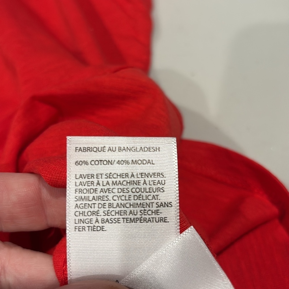 Rafaella Red V-Neck Short Sleeve Ruffle Top - Picture 15 of 15